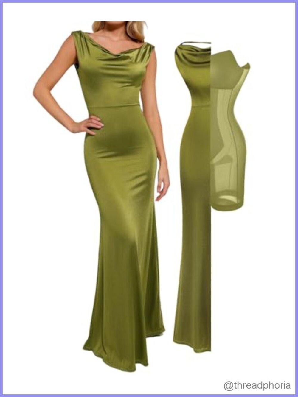 Popilush Shapewear Maxi Dress Sleeveless Long Formal Shimmer Convertible